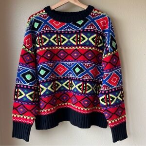 Polo by Ralph Lauren Vibrant Patterned Crew Neck Sweater